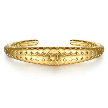 Elegant 21K Yellow Gold Graduated Cuff Bracelet