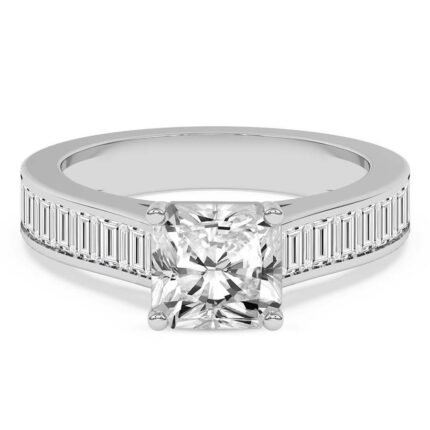 White Gold Irene Side Stone Lab Diamond Ring