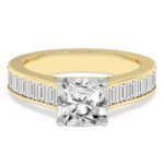 Yellow Gold Irene Side Stone Lab Diamond Ring