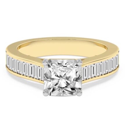 Yellow Gold Irene Side Stone Lab Diamond Ring