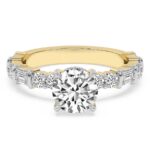 Yellow Gold Enchanted Bliss Side Stone Lab Diamond Ring