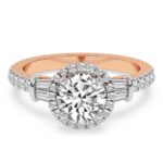 Rose Gold Liora Cascade Halo Lab Diamond Ring - Image 2