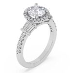 White Gold Liora Cascade Halo Lab Diamond Ring - Image 4