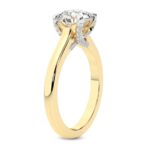 Yellow Gold Agnes Criss cross Prong Solitaire 1.5mm Lab Diamond Ring - Image 3