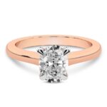 Rose Gold Agnes Criss cross Prong Solitaire 1.5mm Lab Diamond Ring - Image 4