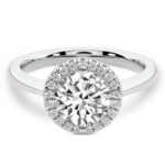 White Gold Harriet Halo 1.5mm Lab Diamond Ring - Image 2