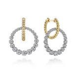 White-Yellow Gold Bujukan Diamond Circle Huggies - Image 2